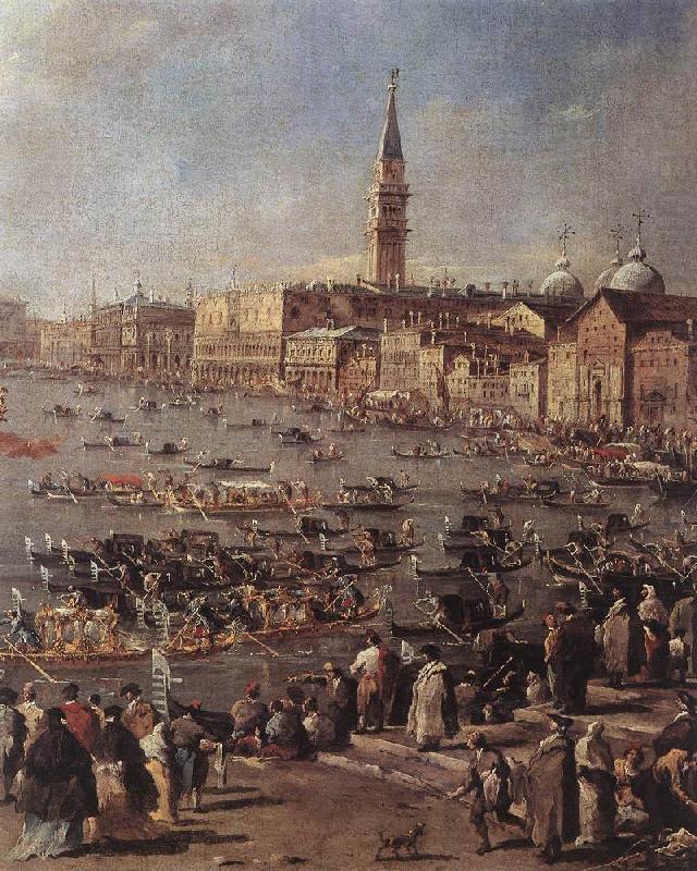 The Doge on the Bucintoro near the Riva di San Elena (detail), GUARDI, Francesco